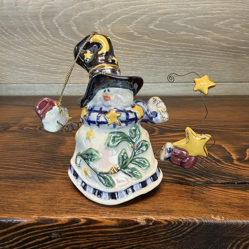 Boyds Bears & Friends Snowman Figurine Medium Multicolor Stars Winter Whimsy